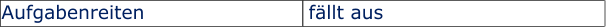 Aufgabenreiten                         fllt aus